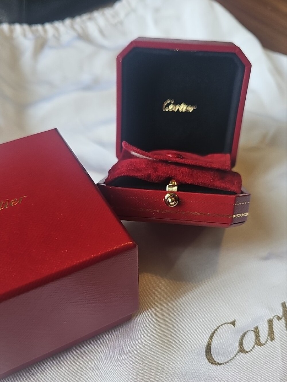 Auth Cartier Silver Heart Charm/Keychain with Red Presentation Boxes - Picture 5 of 6
